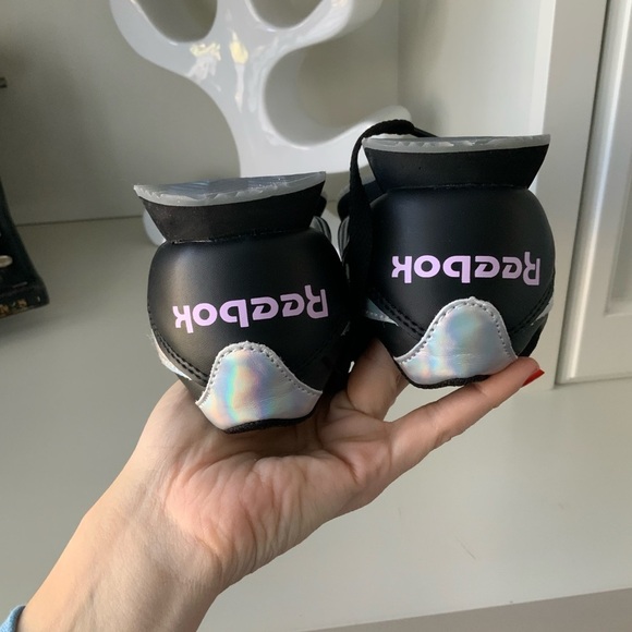 REEBOK Harman Black Iridescent Girls Youth Sneakers Size USA 1 BRAND NEW - Picture 7 of 11